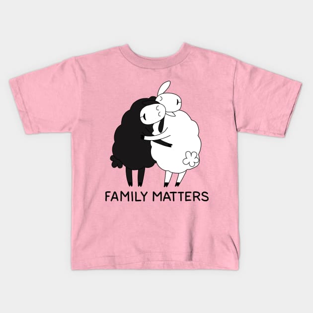 Black sheep and white sheep Kids T-Shirt by valentinahramov